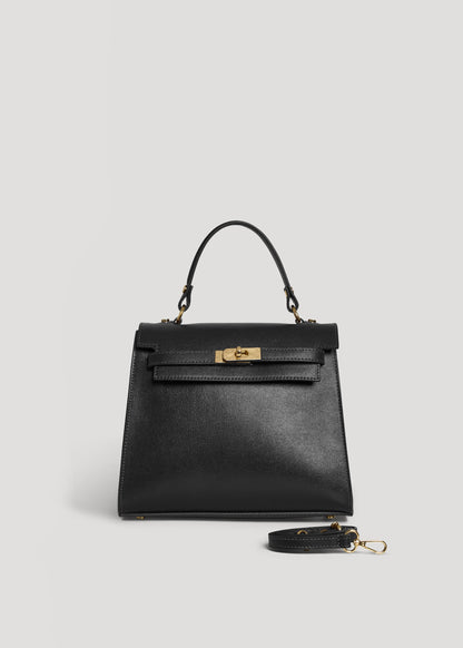 Borsa Zaira in Vera pelle Saffiano Nera