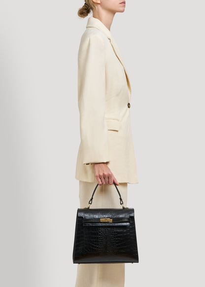 Borsa Zaira Limited Edition in Pelle Coco Nera