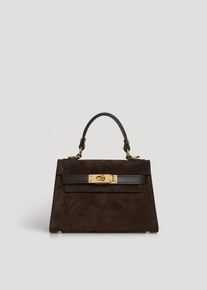 Borsa Victoria in Camoscio e Pelle Testa di Moro