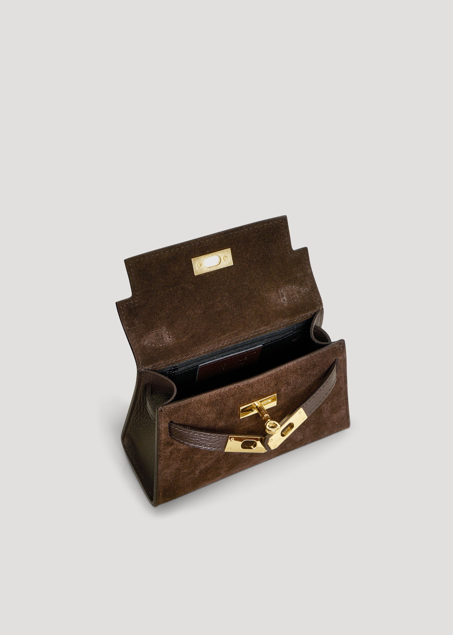 Borsa Victoria in Camoscio e Pelle Testa di Moro