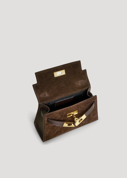 Borsa Victoria in Camoscio e Pelle Testa di Moro