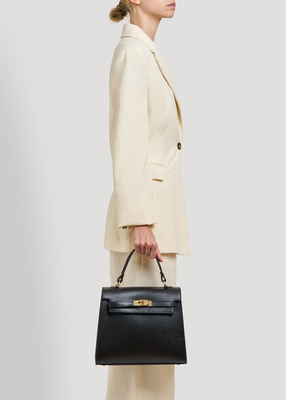 Borsa Zaira in Vera pelle Saffiano Nera