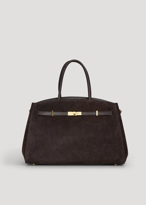 Borsa Driade in Camoscio e Pelle Testa di moro