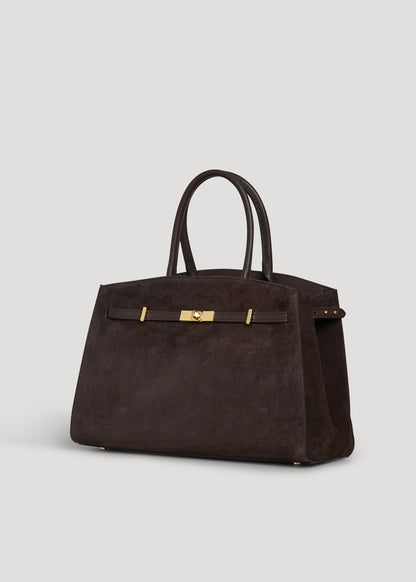 Borsa Driade in Camoscio e Pelle Testa di moro