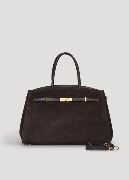 Borsa Driade in Camoscio e Pelle Testa di moro