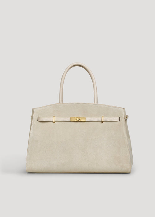 Borsa Driade in Camoscio e Pelle Beige