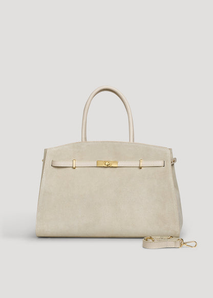 Borsa Driade in Camoscio e Pelle Beige