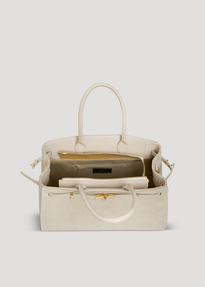 Borsa Driade in Camoscio e Pelle Beige