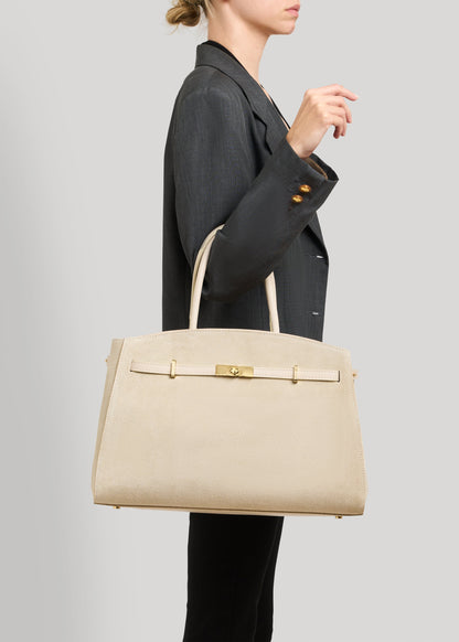 Borsa Driade in Camoscio e Pelle Beige