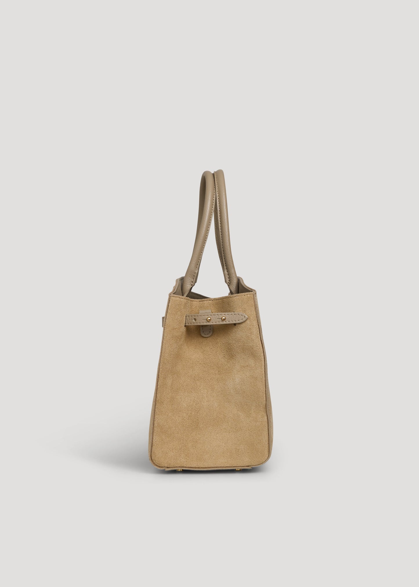 Borsa Driade in Camoscio e Pelle Taupe Chiaro