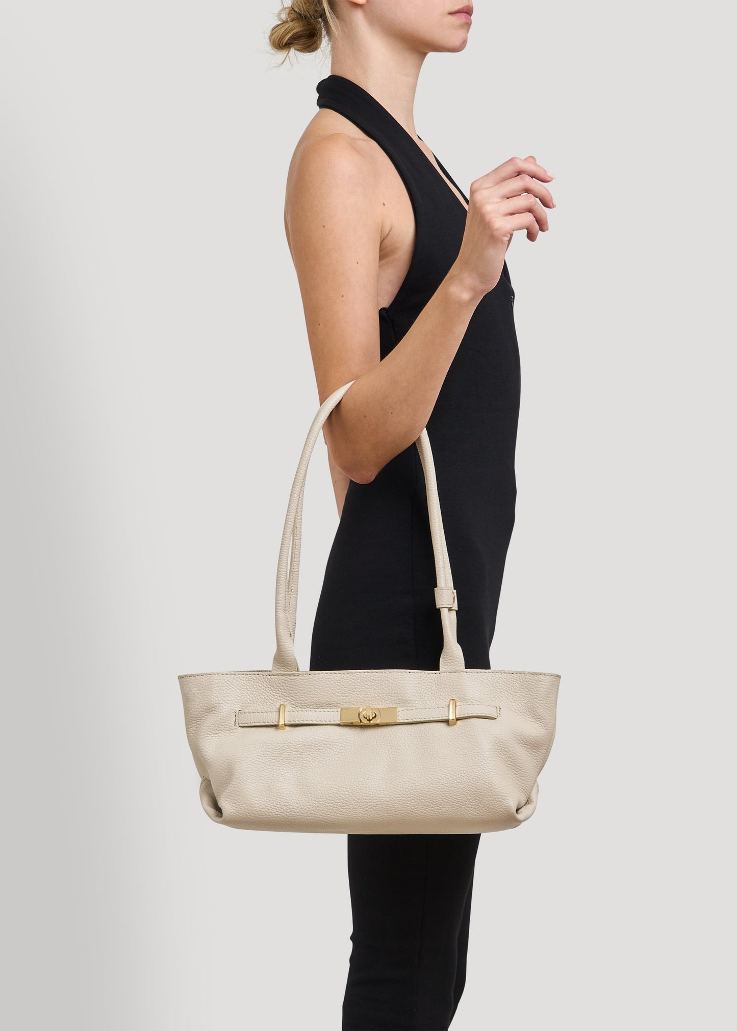 Borsa Lola in Pelle Togo Beige