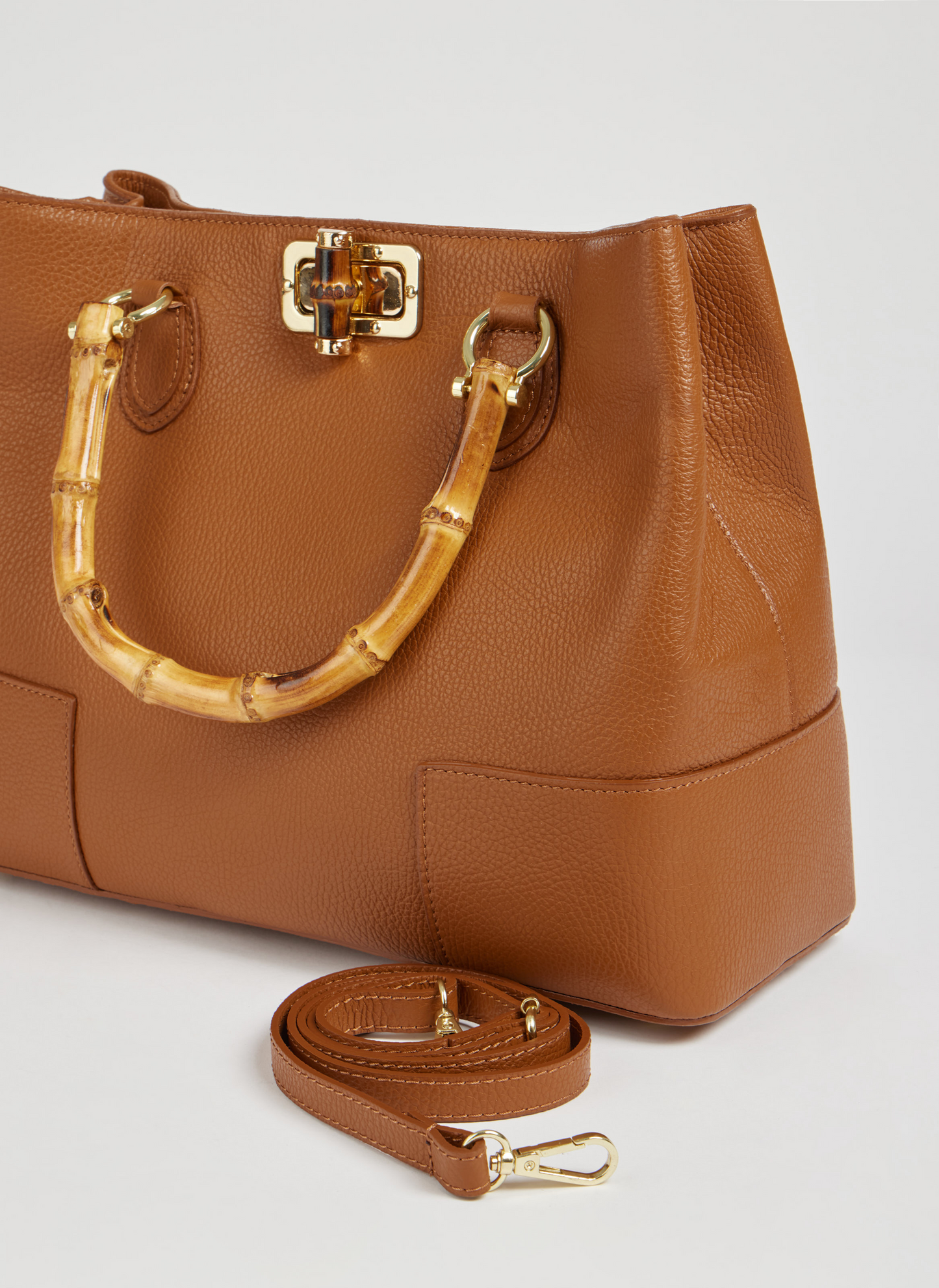 Borsa Bamboo Babe in pelle Dollaro Cuoio