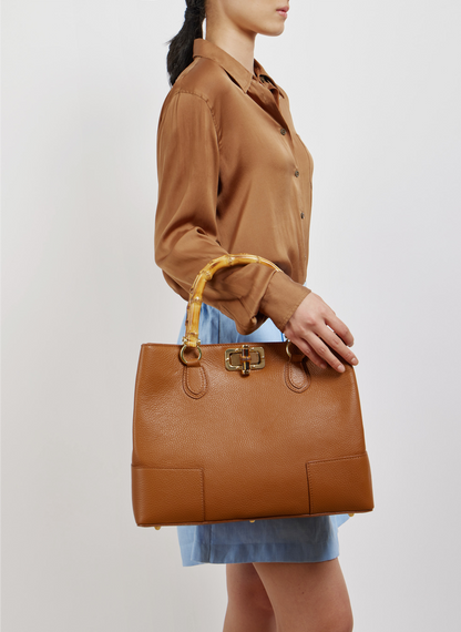Borsa Bamboo Babe in pelle Dollaro Cuoio