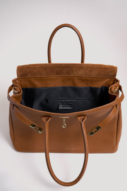 Borsa Elizabeth in Pelle Togo Cuoio