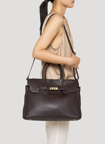 Borsa Elizabeth in Pelle Togo Testa di Moro