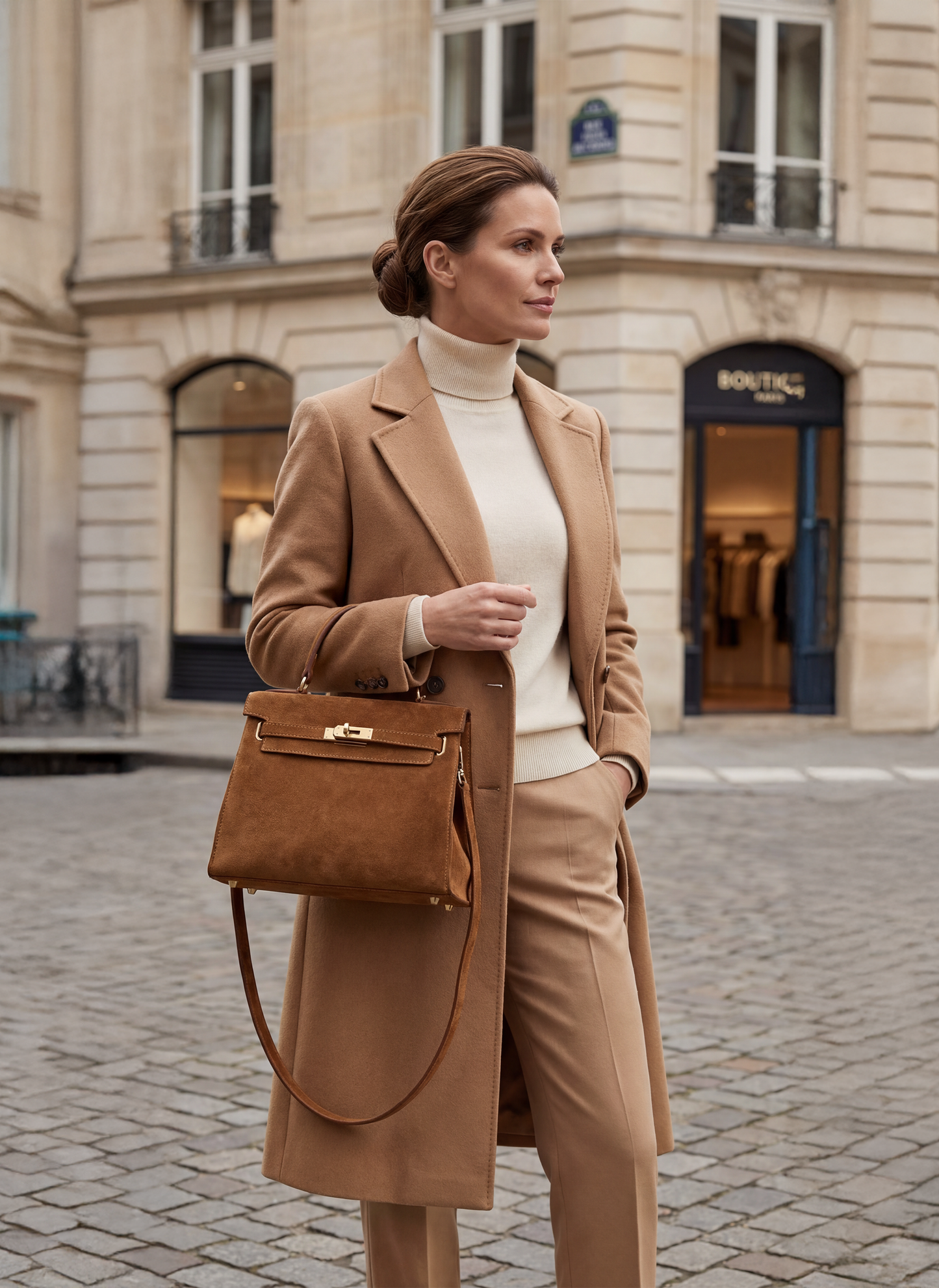 Borsa Giselle in Camoscio Cuoio