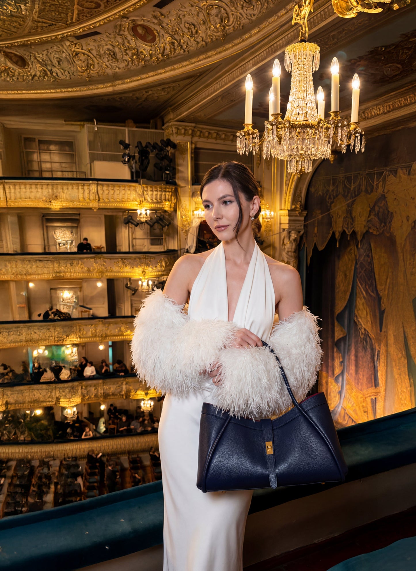 Borsa Mayfair in Pelle Togo Blu Navy