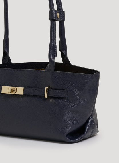 Borsa Lola in Pelle Togo Blu Navy