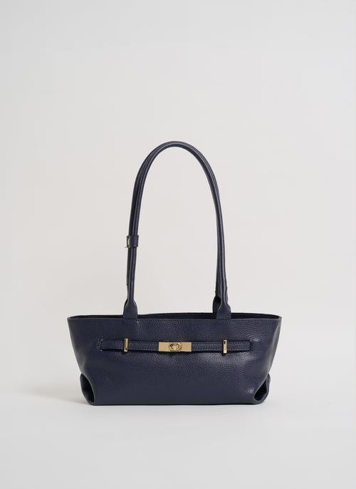 Borsa Lola in Pelle Togo Blu Navy