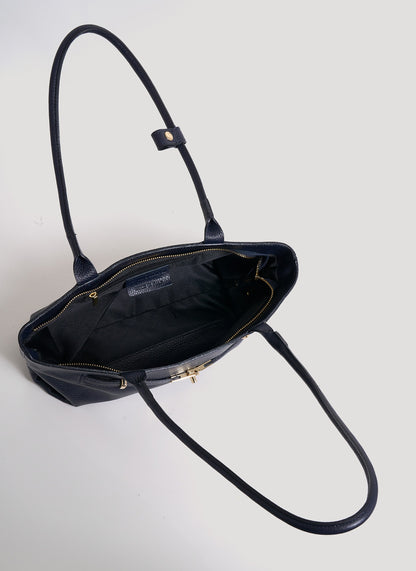 Borsa Lola in Pelle Togo Blu Navy