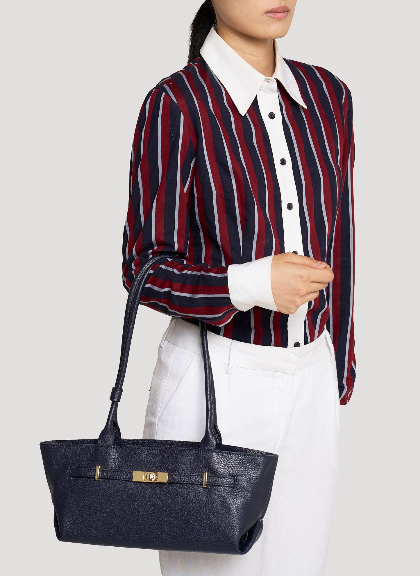 Borsa Lola in Pelle Togo Blu Navy