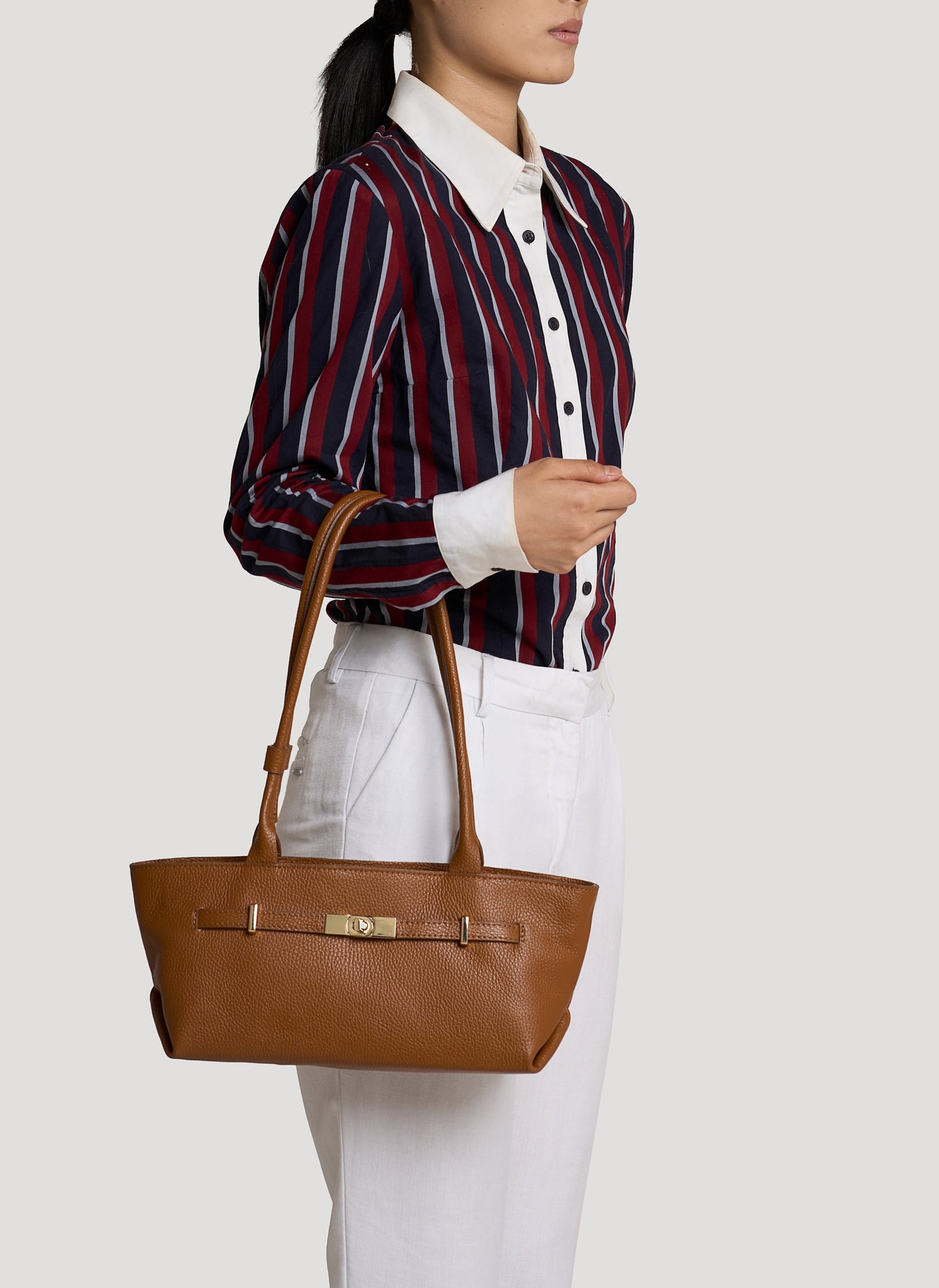 Borsa Lola in Pelle Togo Cuoio