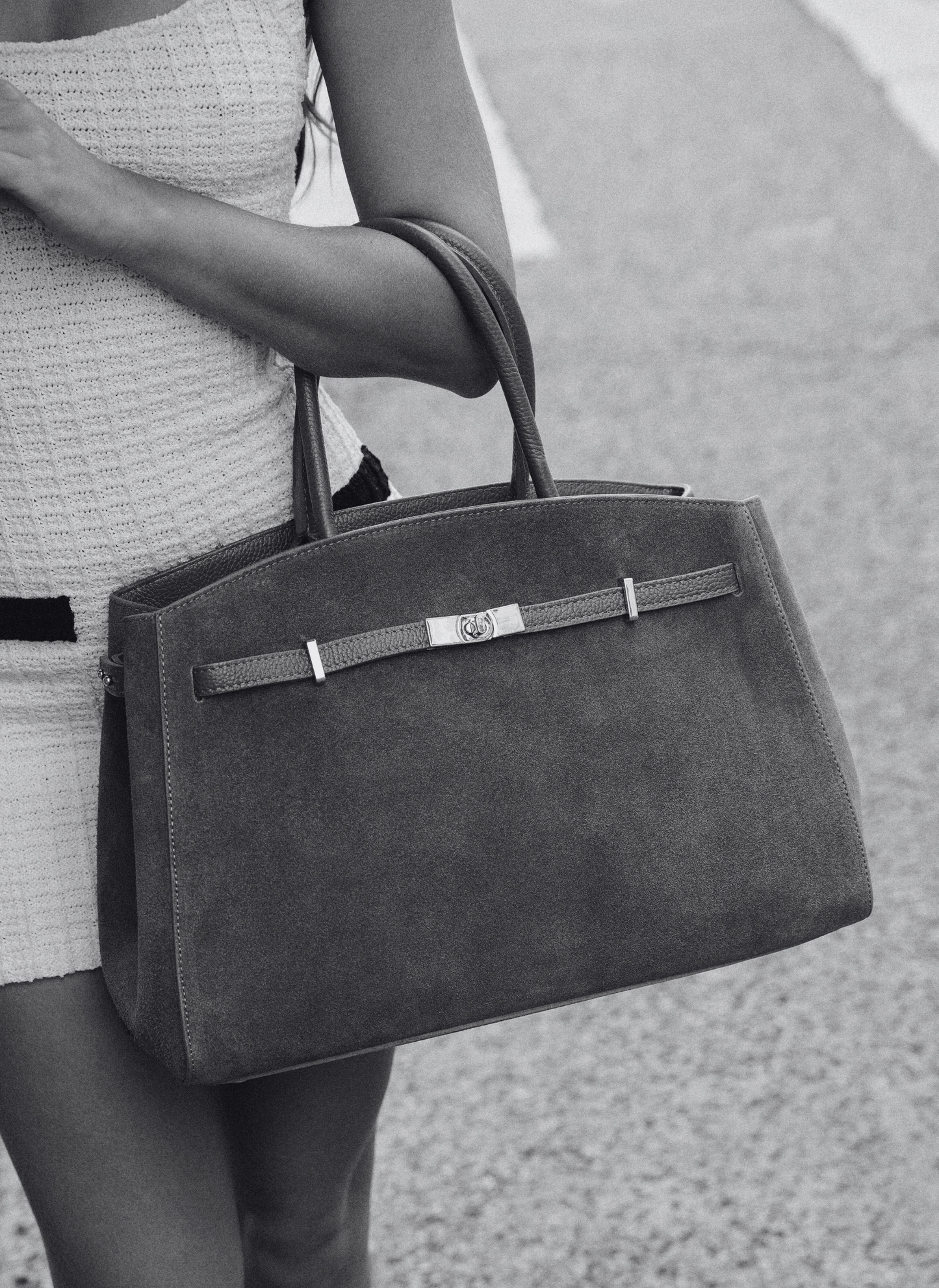 Borsa Driade in Camoscio e Pelle Beige