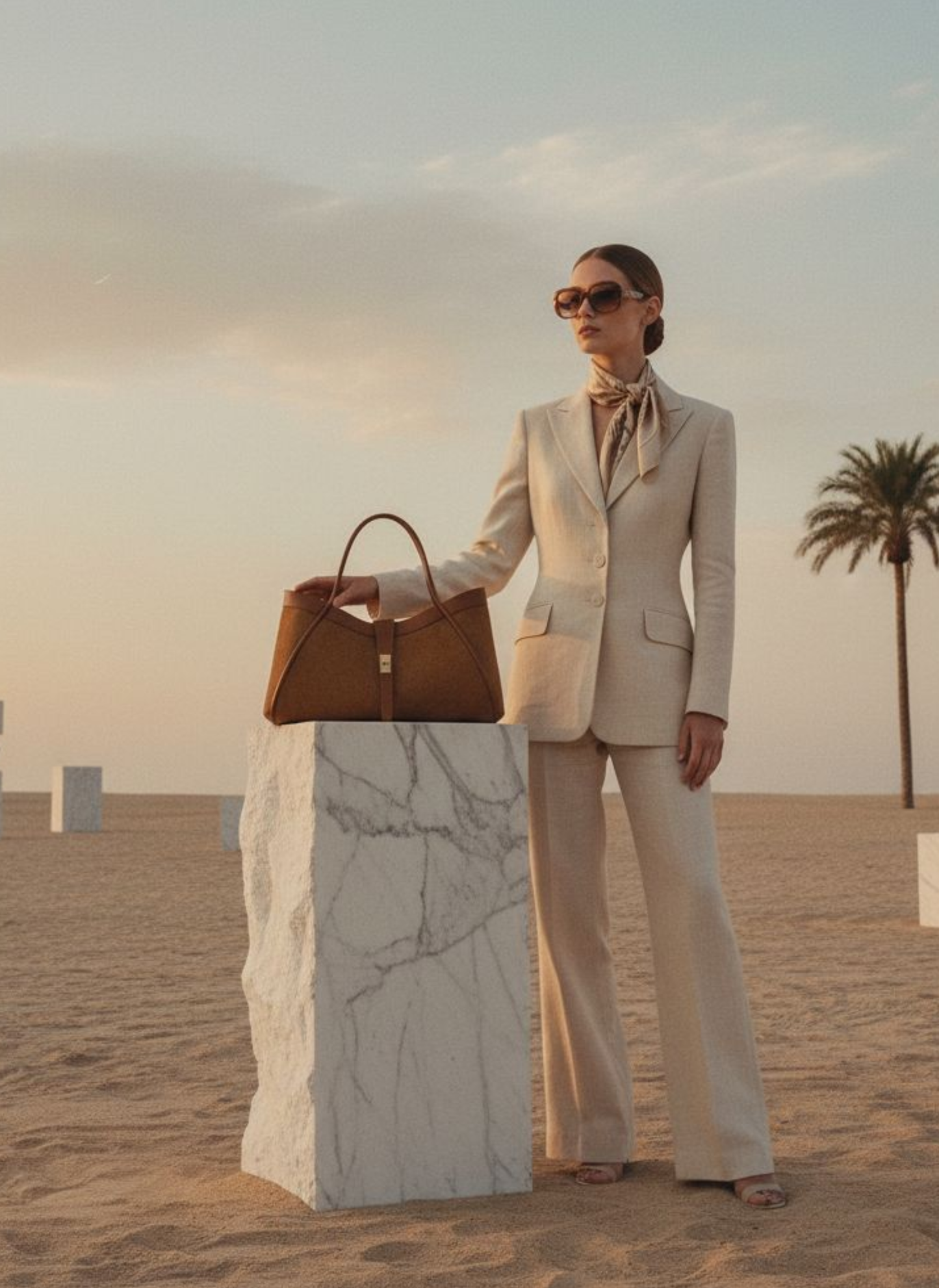 Borsa Mayfair in Camoscio e Pelle Togo Cuoio