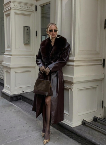 Borsa Kendy in Camoscio e Pelle Testa di Moro