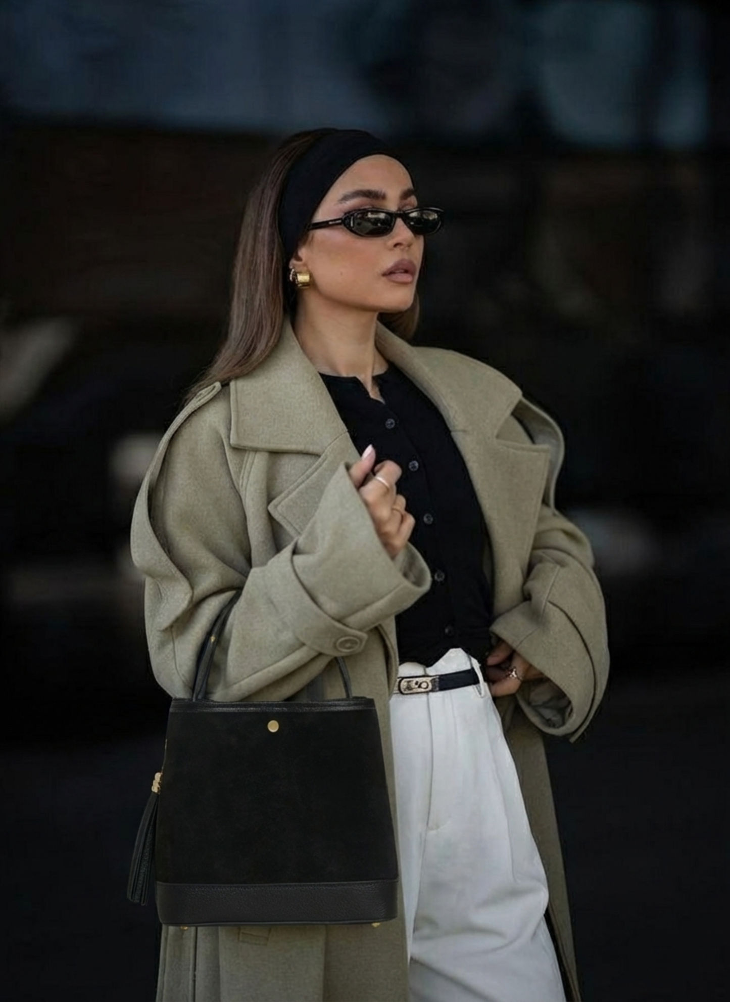 Borsa Kendy in Camoscio e Pelle Nera