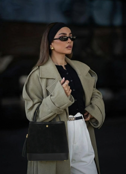 Borsa Kendy in Camoscio e Pelle Nera