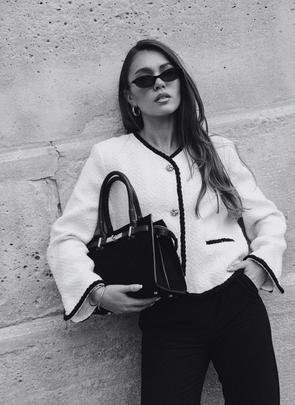 Borsa Grace in Camoscio e pelle Togo Taupe Chiaro