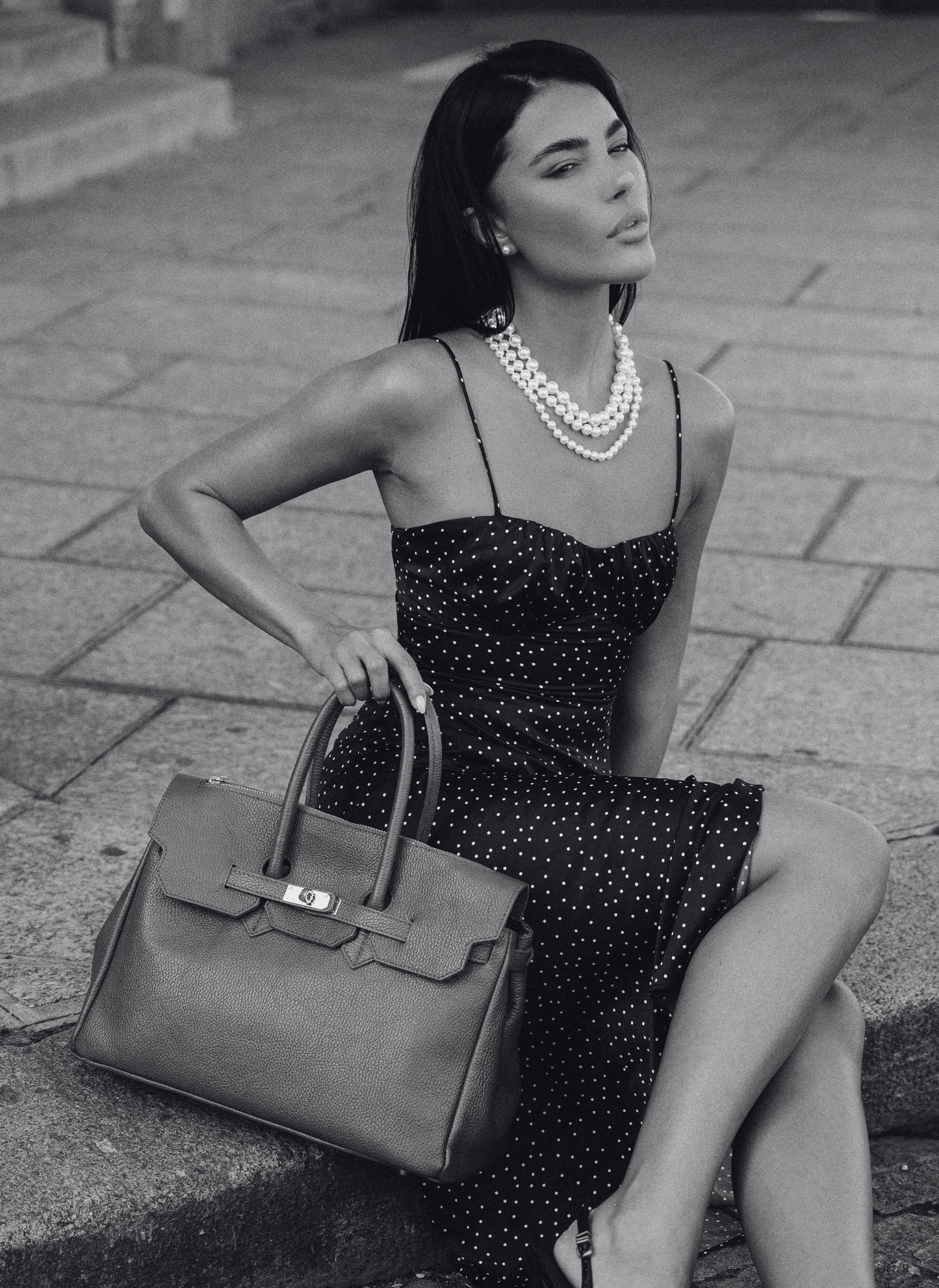 Borsa Elizabeth in Pelle Togo Nera