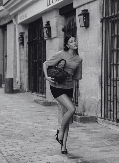 Borsa Charlène in Camoscio e Pelle Borgogna