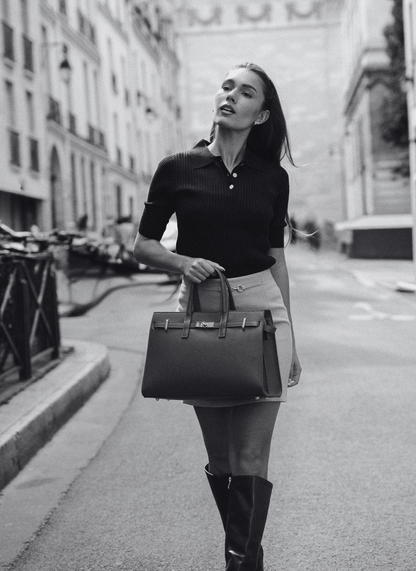 Borsa Sveva in pelle Togo Borgogna