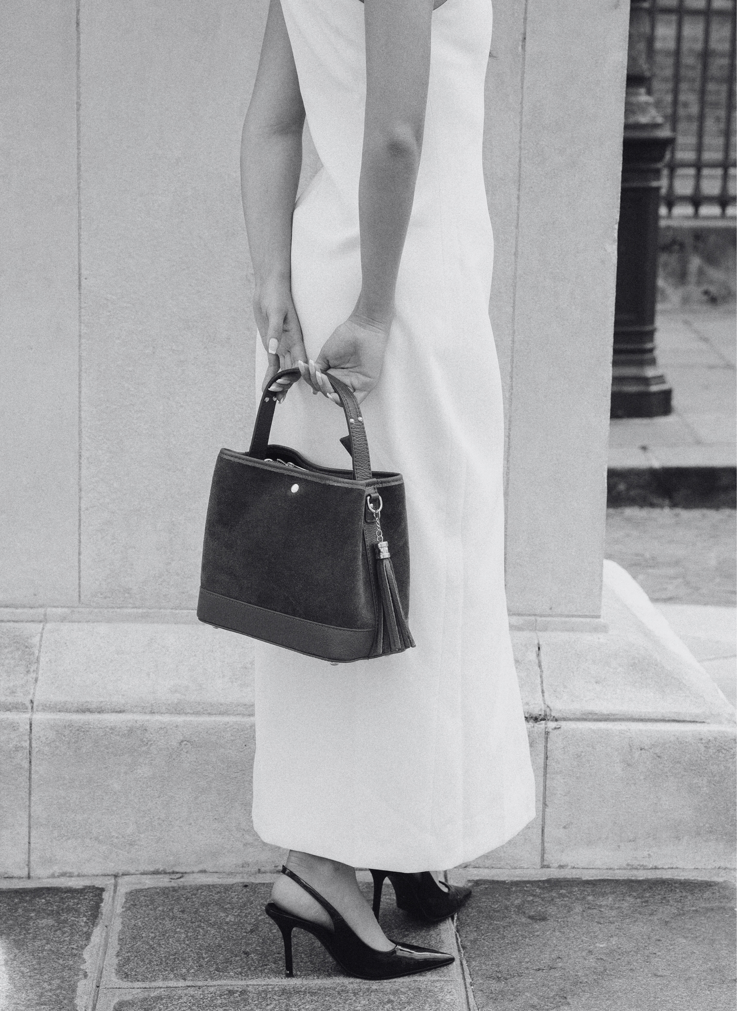 Borsa Kendy in Camoscio e Pelle Testa di Moro