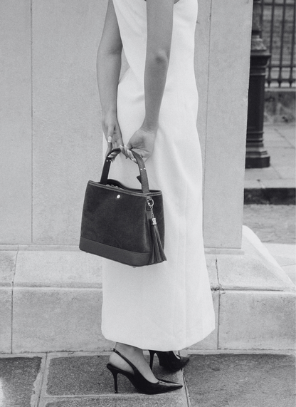 Borsa Kendy in Camoscio e Pelle Testa di Moro