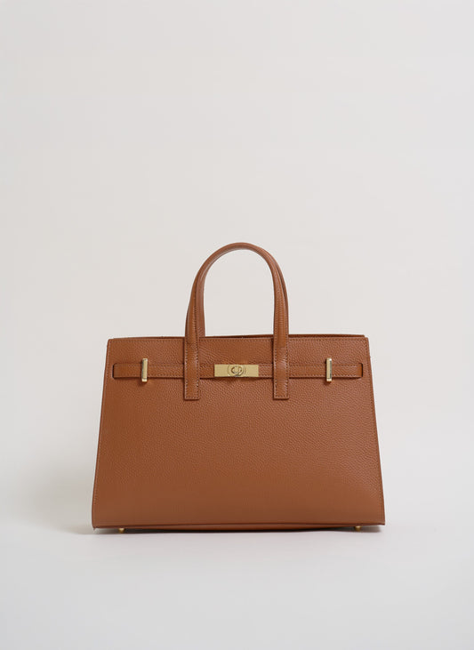 Borsa Sveva in pelle Togo Cuoio