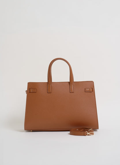 Borsa Sveva in pelle Togo Cuoio