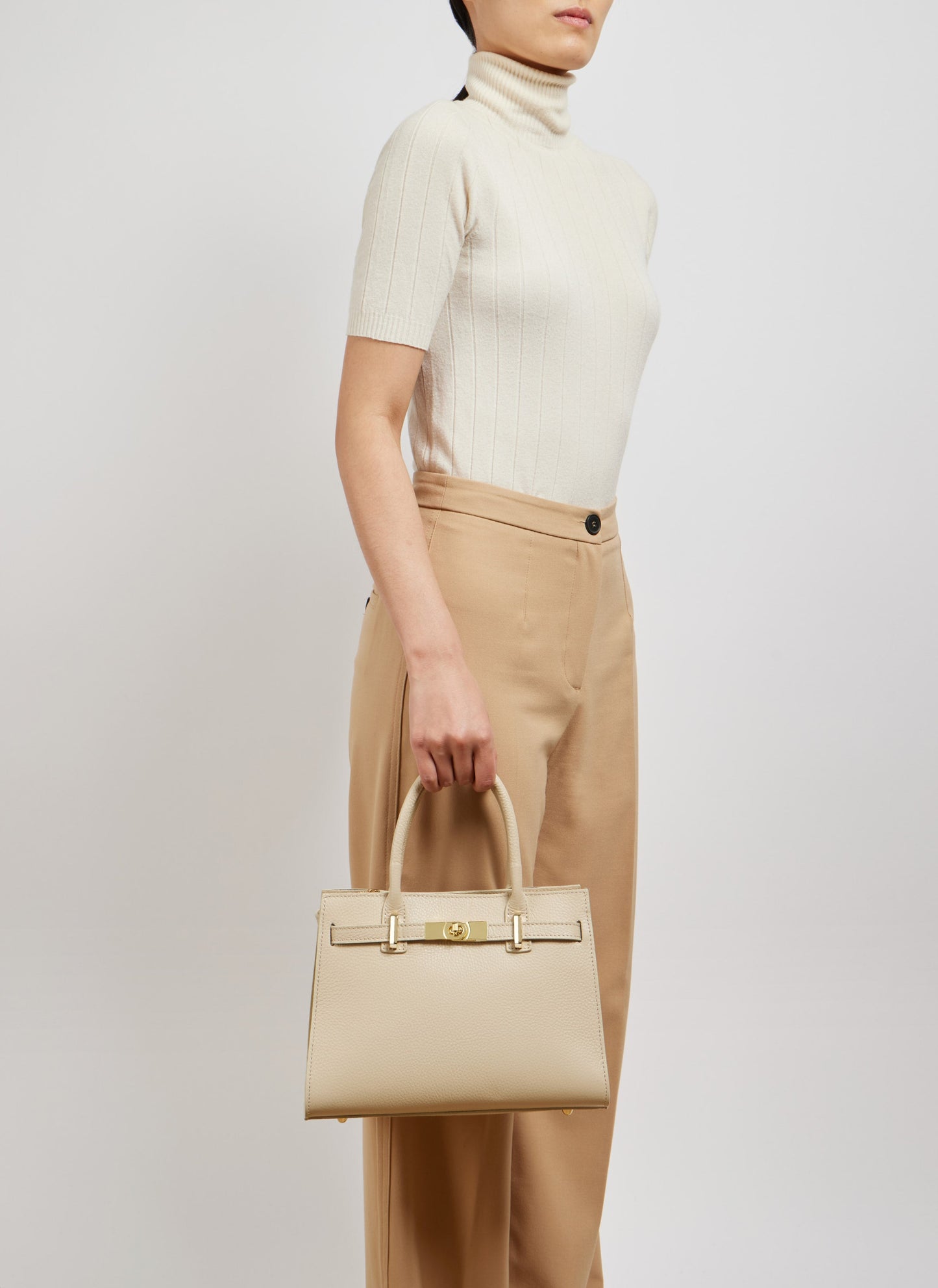 Borsa Grace in pelle Togo Beige