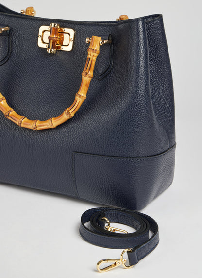 Borsa Bamboo Babe in pelle Dollaro Blu Navy