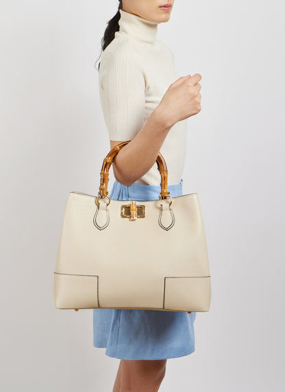 Borsa Bamboo Babe in pelle Dollaro Beige