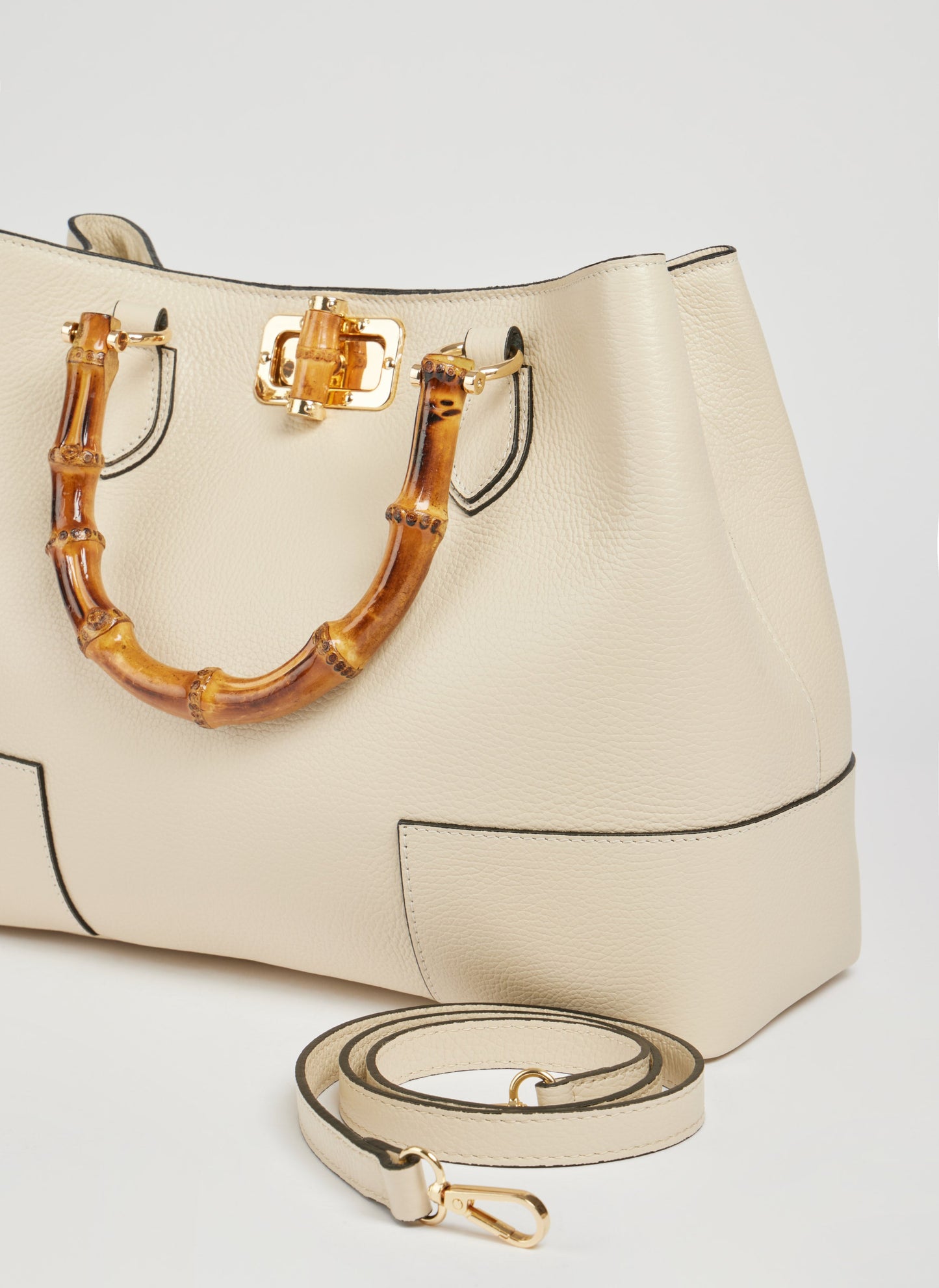 Borsa Bamboo Babe in pelle Dollaro Beige