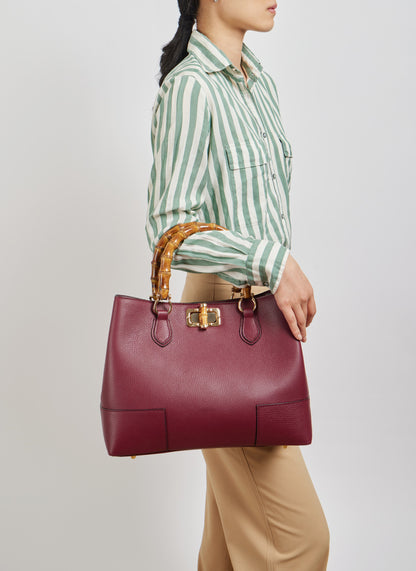 Borsa Bamboo Babe in pelle Dollaro Borgogna