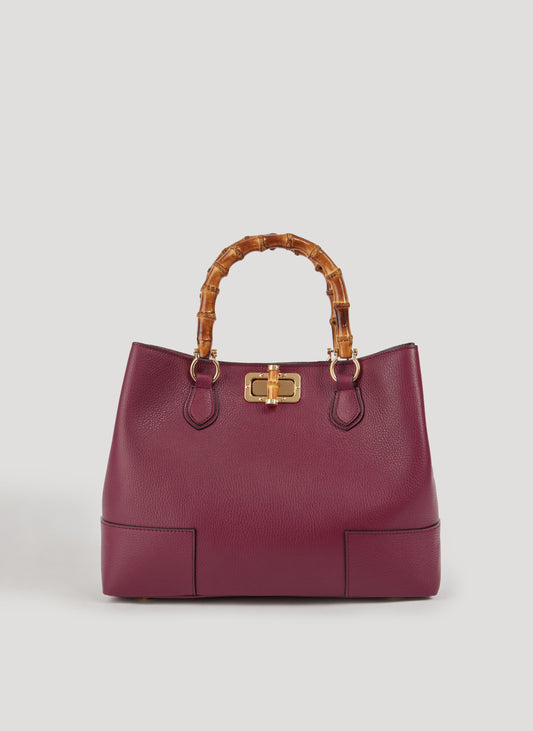 Borsa Bamboo Babe in pelle Dollaro Borgogna