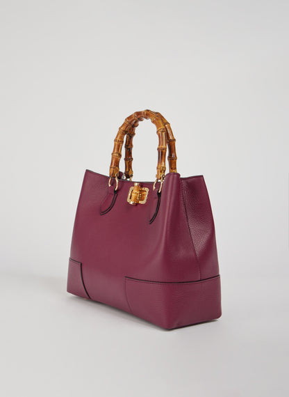 Borsa Bamboo Babe in pelle Dollaro Borgogna