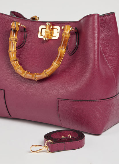 Borsa Bamboo Babe in pelle Dollaro Borgogna