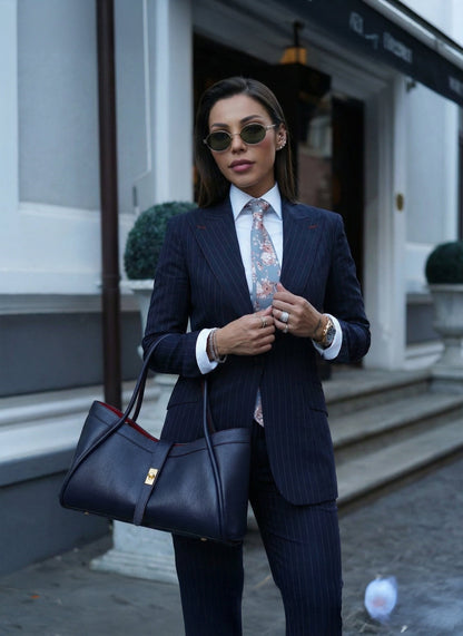 Borsa Mayfair in Pelle Togo Blu Navy