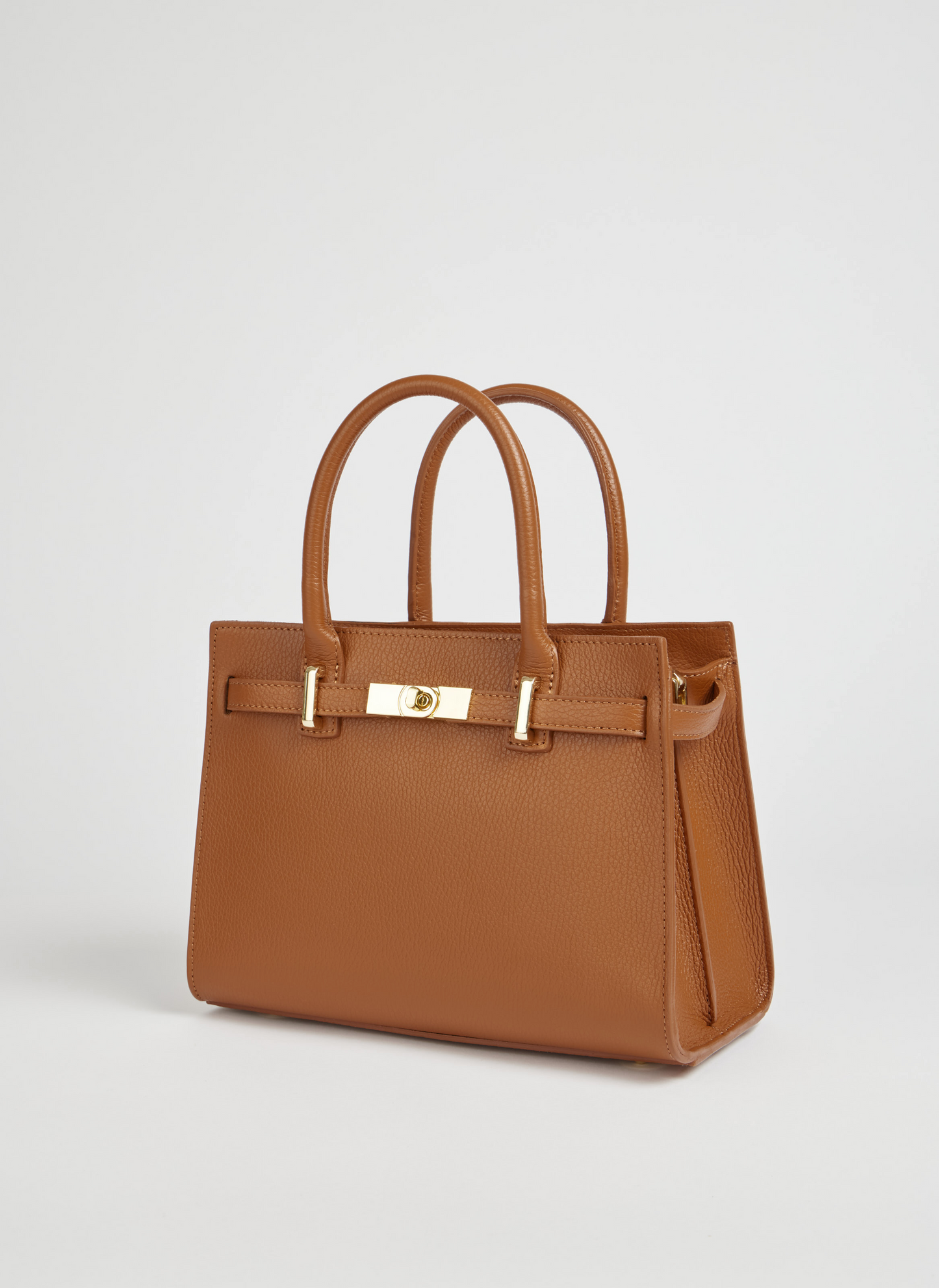 Borsa Grace in pelle Togo Cuoio