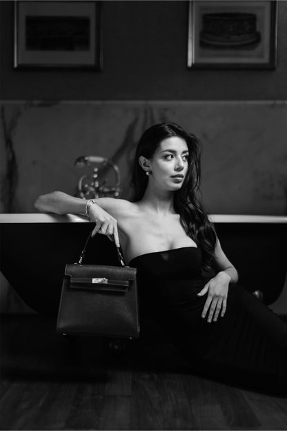 Borsa Zaira in Vera pelle Saffiano Blu